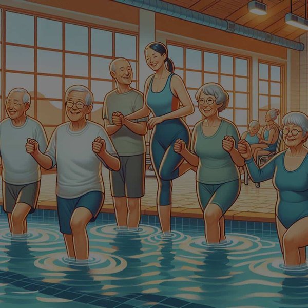 Quels exercices aquatiques sont recommandés pour les seniors ayant des antécédents de phlébite ?